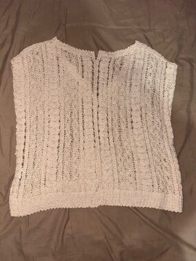 Tan Open-Knit Women's Sweater Top
